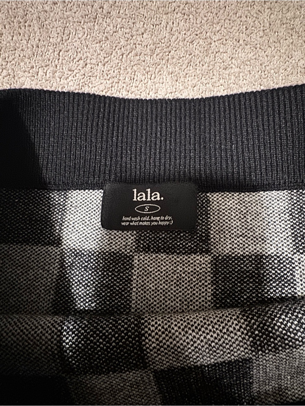 Dressed in LALA Checkerboard Knit Pencil Skirt - Black & White - Picture 2 of 2